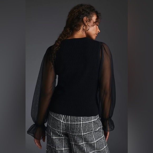 Anthropologie Maeve Sheer-Sleeve Sweater - Picture 9 of 11